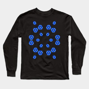 Blue Forget-Me-Not Abstract Heart Flower Digital Art Long Sleeve T-Shirt